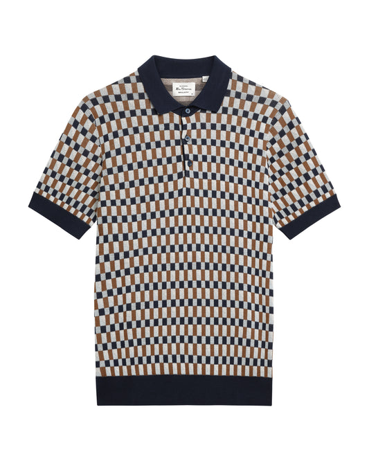 Ben Sherman knitted polo 13472 kleur 25 dark navy