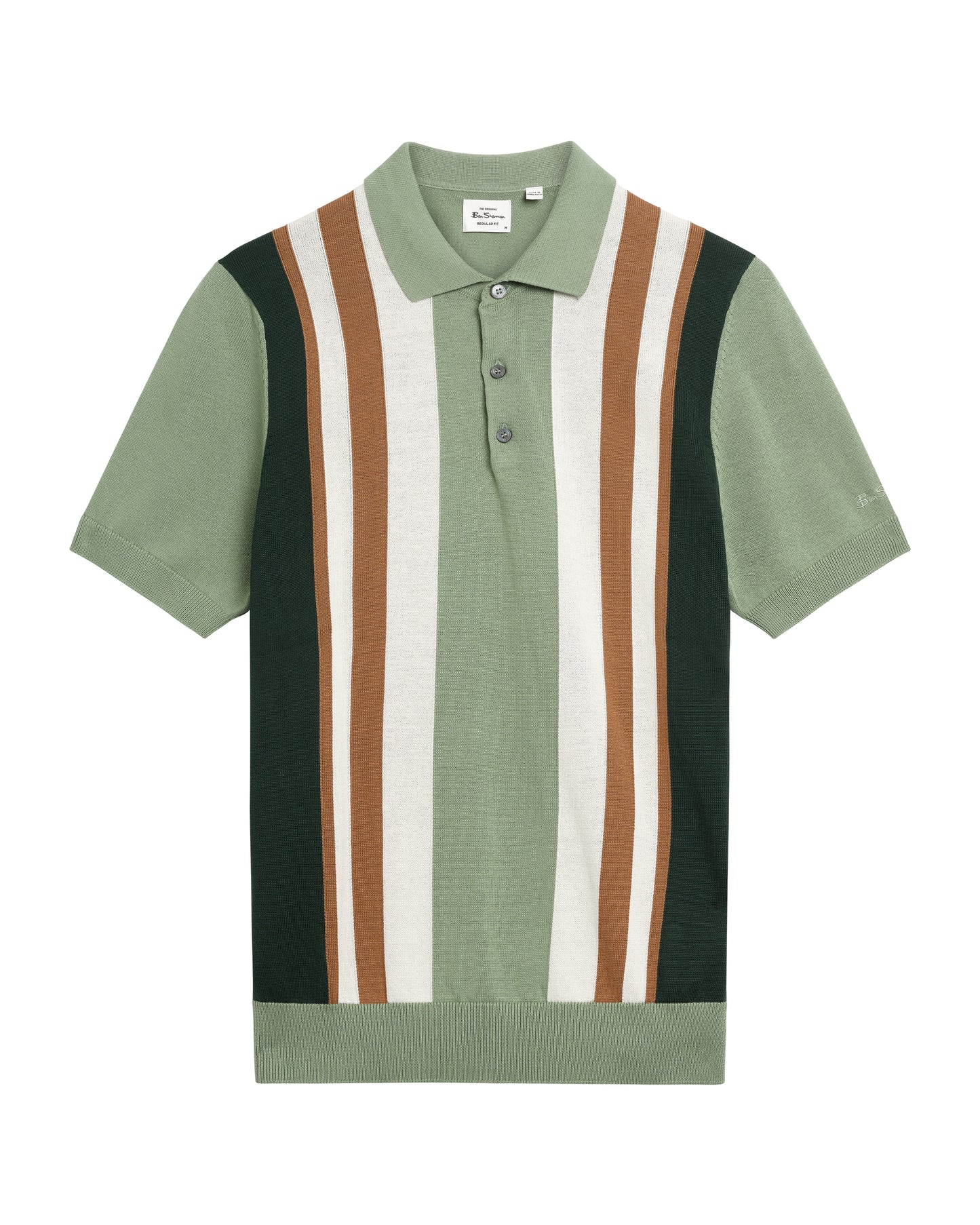 Ben Sherman knitted polo 13473 kleur 630 sage green