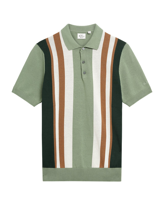 Ben Sherman knitted polo 13473 kleur 630 sage green