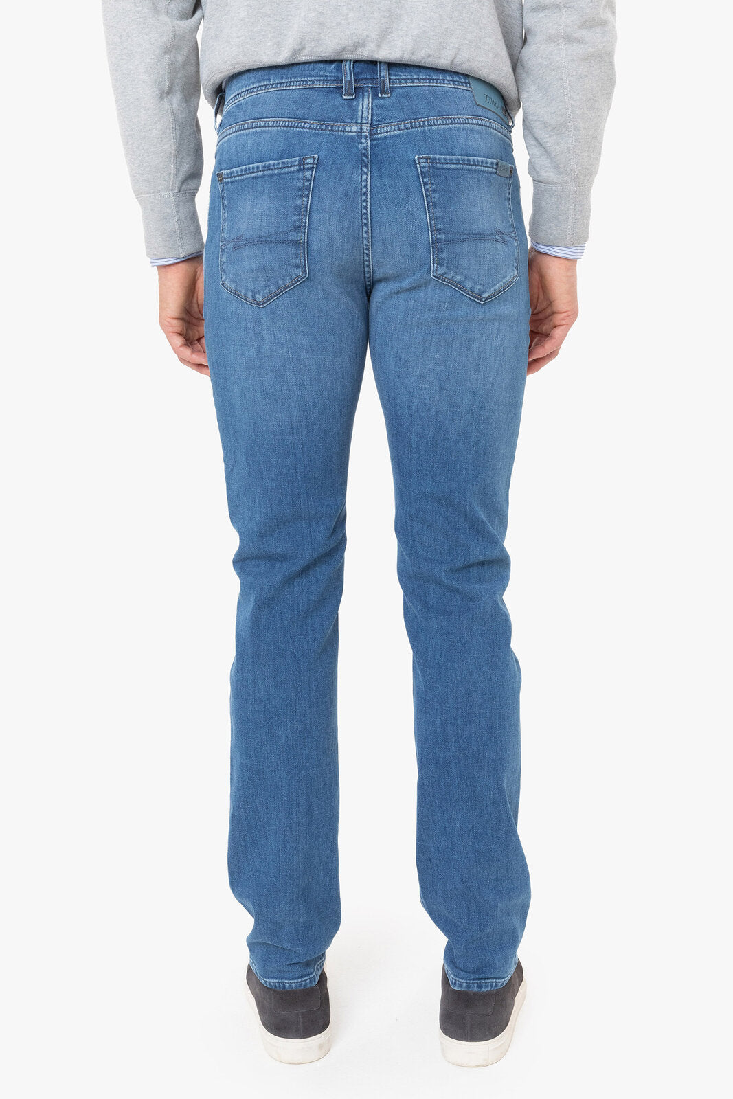 Zilton RODGER 07 regular fit jeans in washed Italian denim kleur 920 mid blue Broek