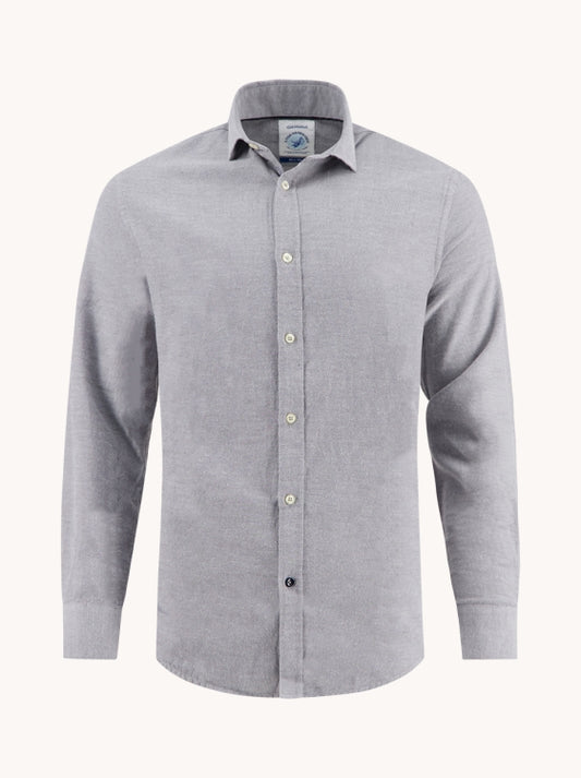 A Fish Named Fred hemd 32.021.702 dark grey brushed twill