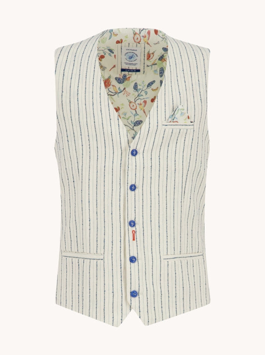 A Fish named Fred waistcoat structure stripe 33.141.101 off white