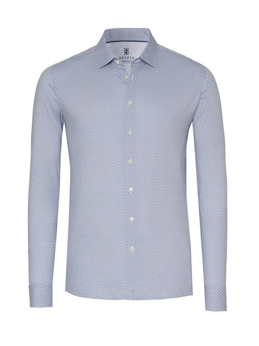 Desoto hemd Casual Kent 92128-3 kleur 523 blue white squares