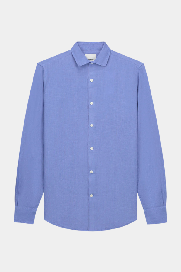 Van Harper hemd VHR 35 linnen kleur 2271 denim blue