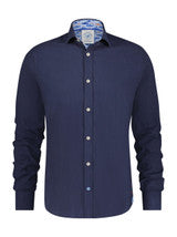 A Fish Named Fred Shirt linen navy timeless 9779.604 hemd