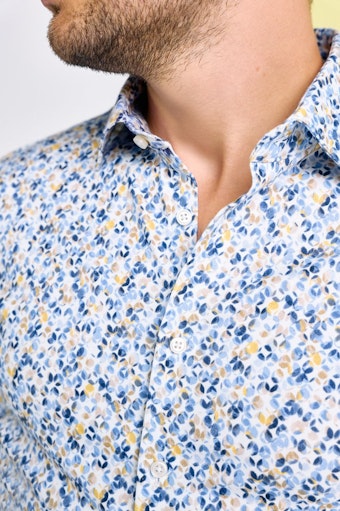 Desoto hemd km 92432 kleur 531 bleu yellow prints