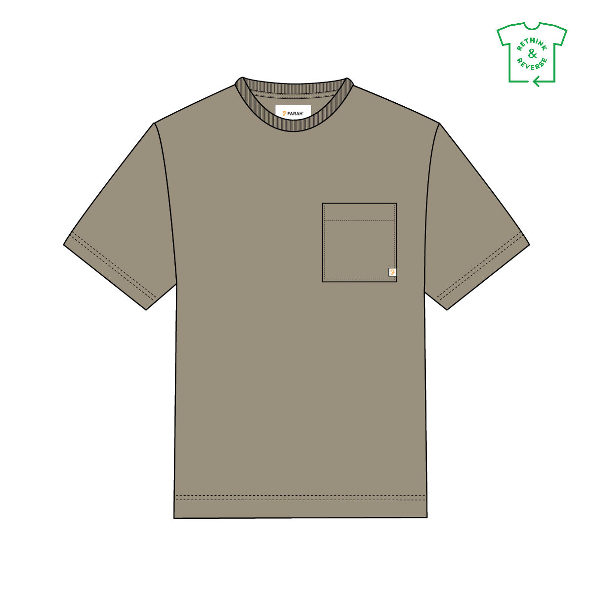Farah tshirt G019 kleur 264 taupe