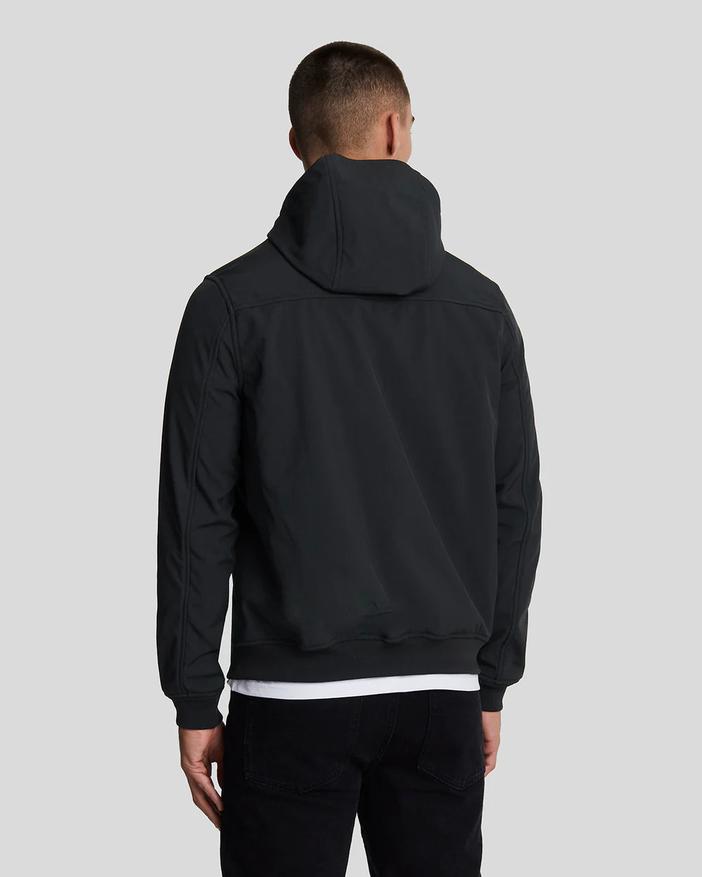 Lyle & Scott Tonal Eagle Fleece Back Softshell Jacket JK 2110 kleur Z865 Jet Black