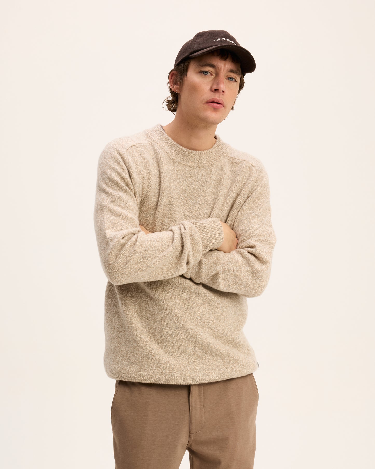 The Goodpeople trui Kiosk kleur 3101 beige melange