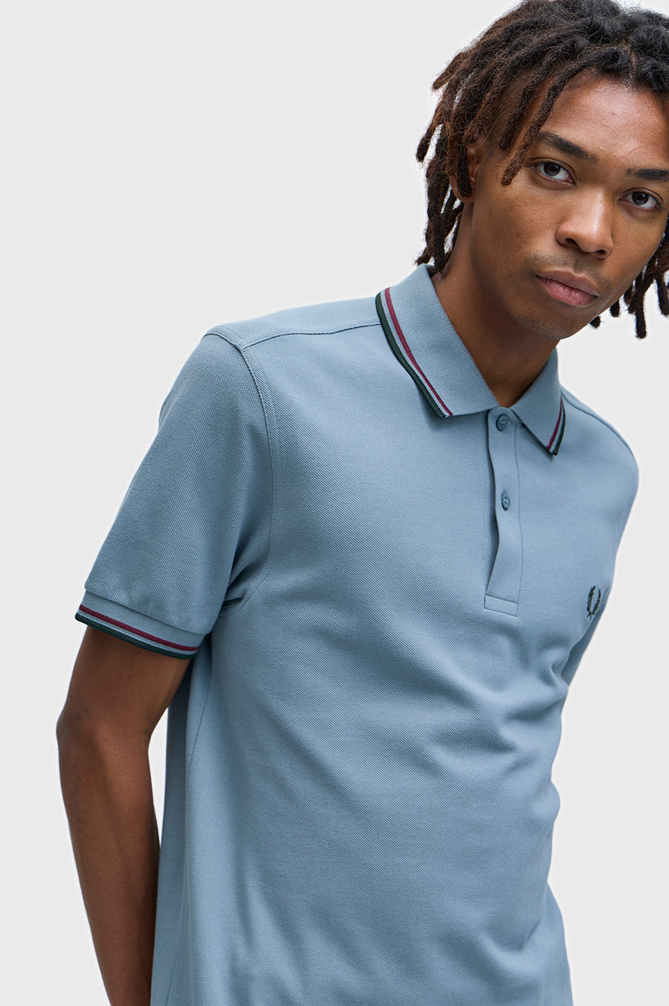 Fred Perry polo M 3600 knitted polo kleur 98A aqua