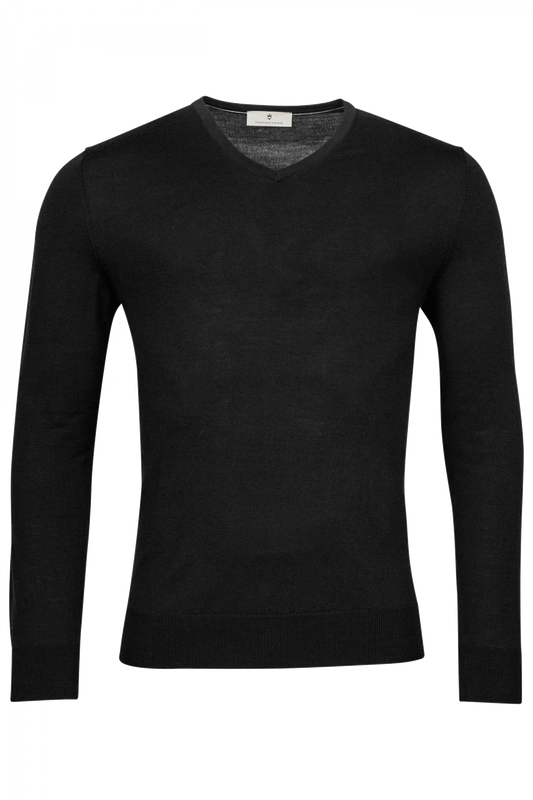 Thomas Maine trui V-hals NOS81 TM 100 kleur 90 zwart