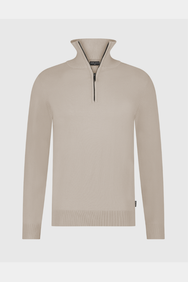 Saint Steve 1/2 zip Cas kleur sand