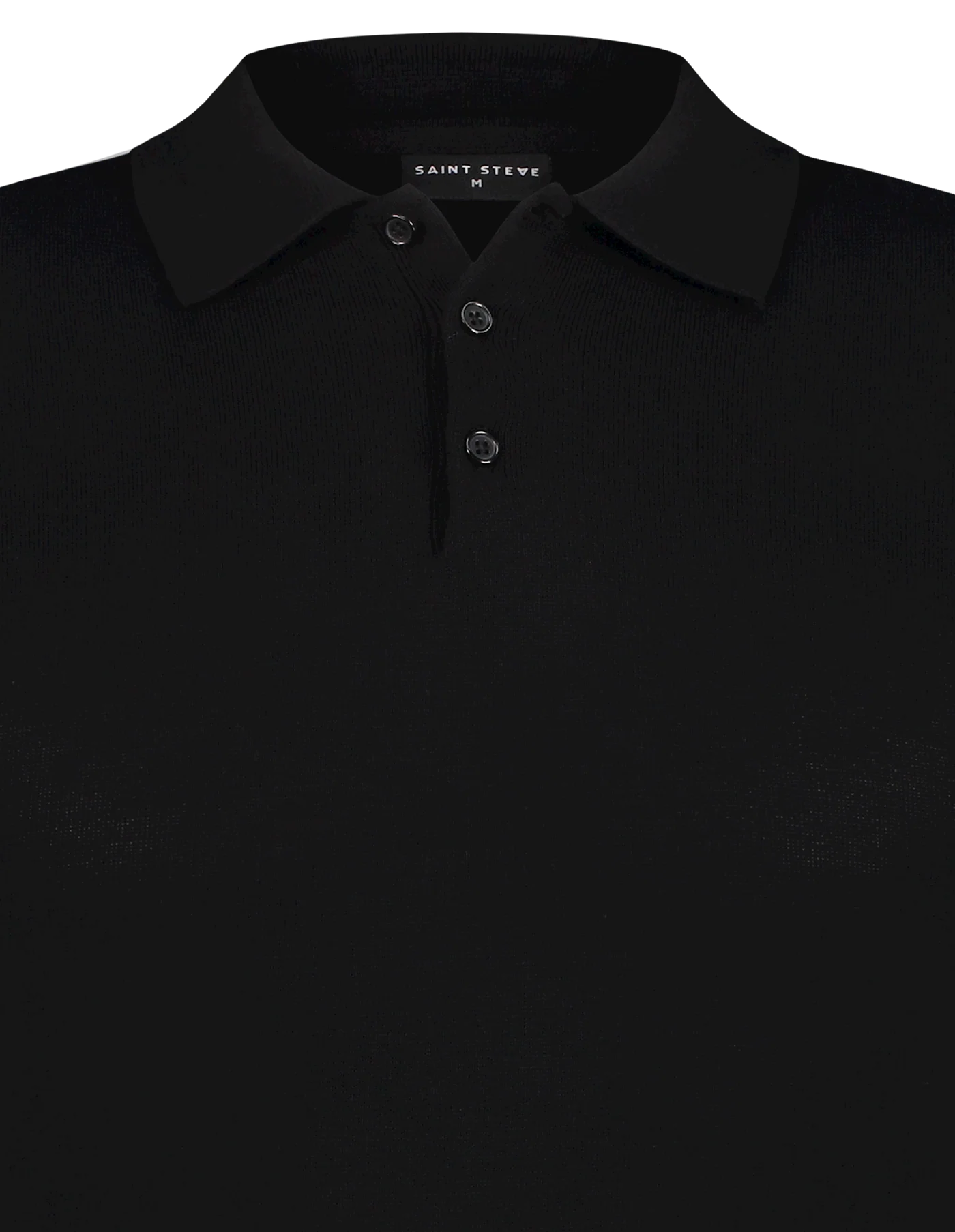 Saint Steve knitted polo Chris kleur zwart