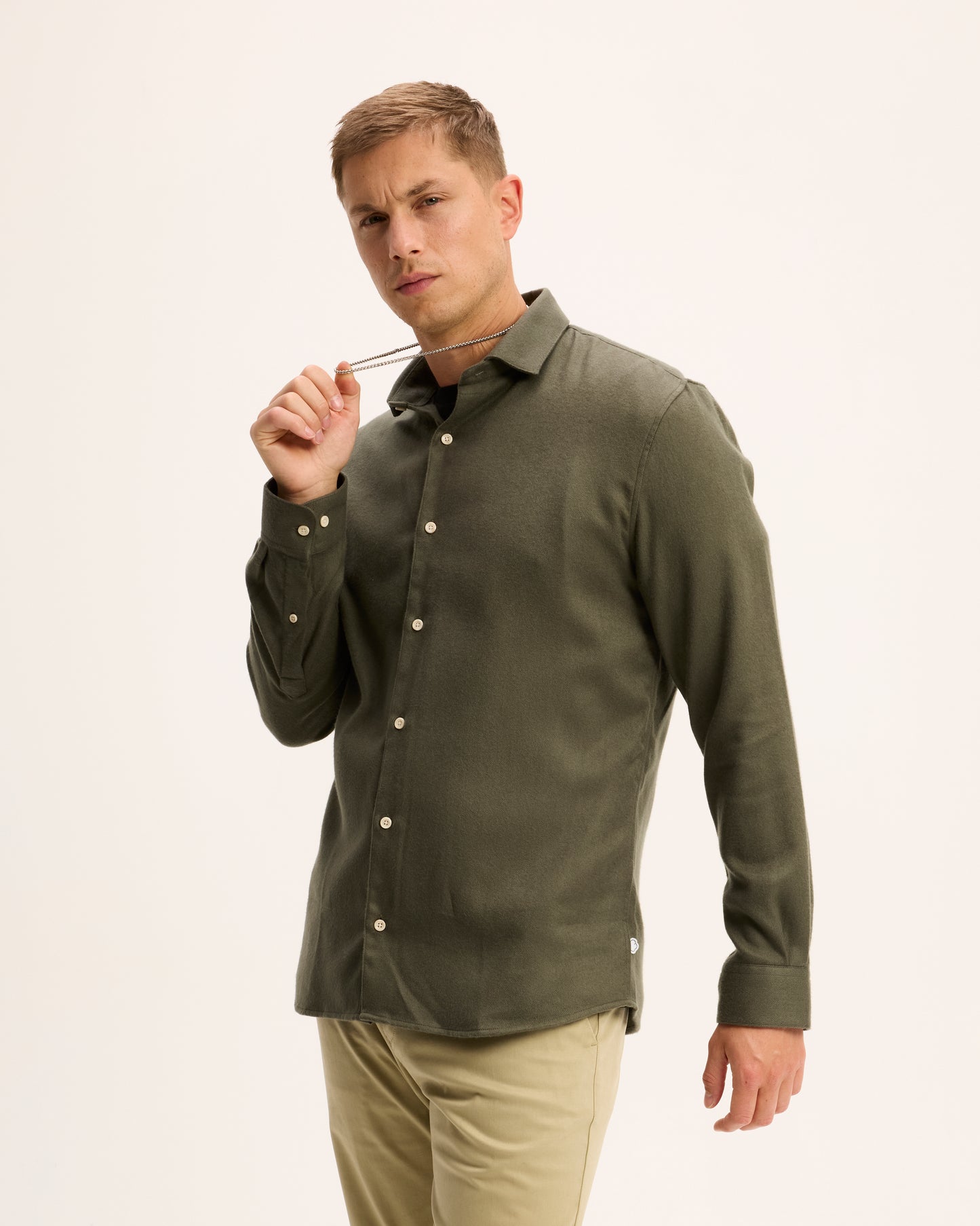 The Goodpeople hemd STORM kleur 8490 dark khaki