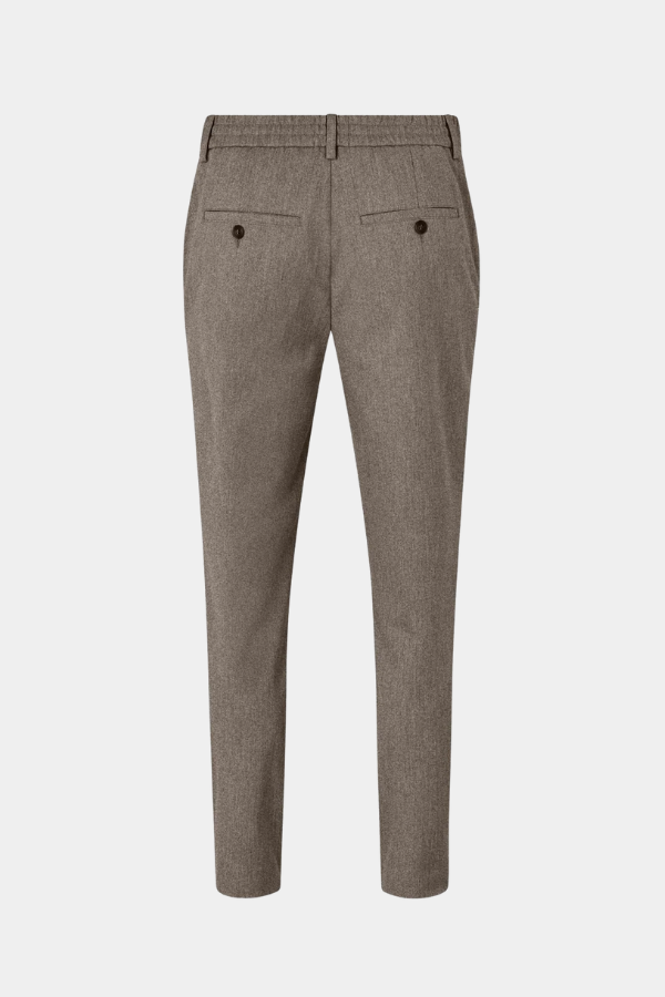 Plain broek TheoPL kleur 438 mud melange