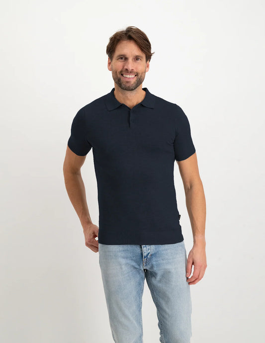 Saint Steve knitted polo Chris kleur navy