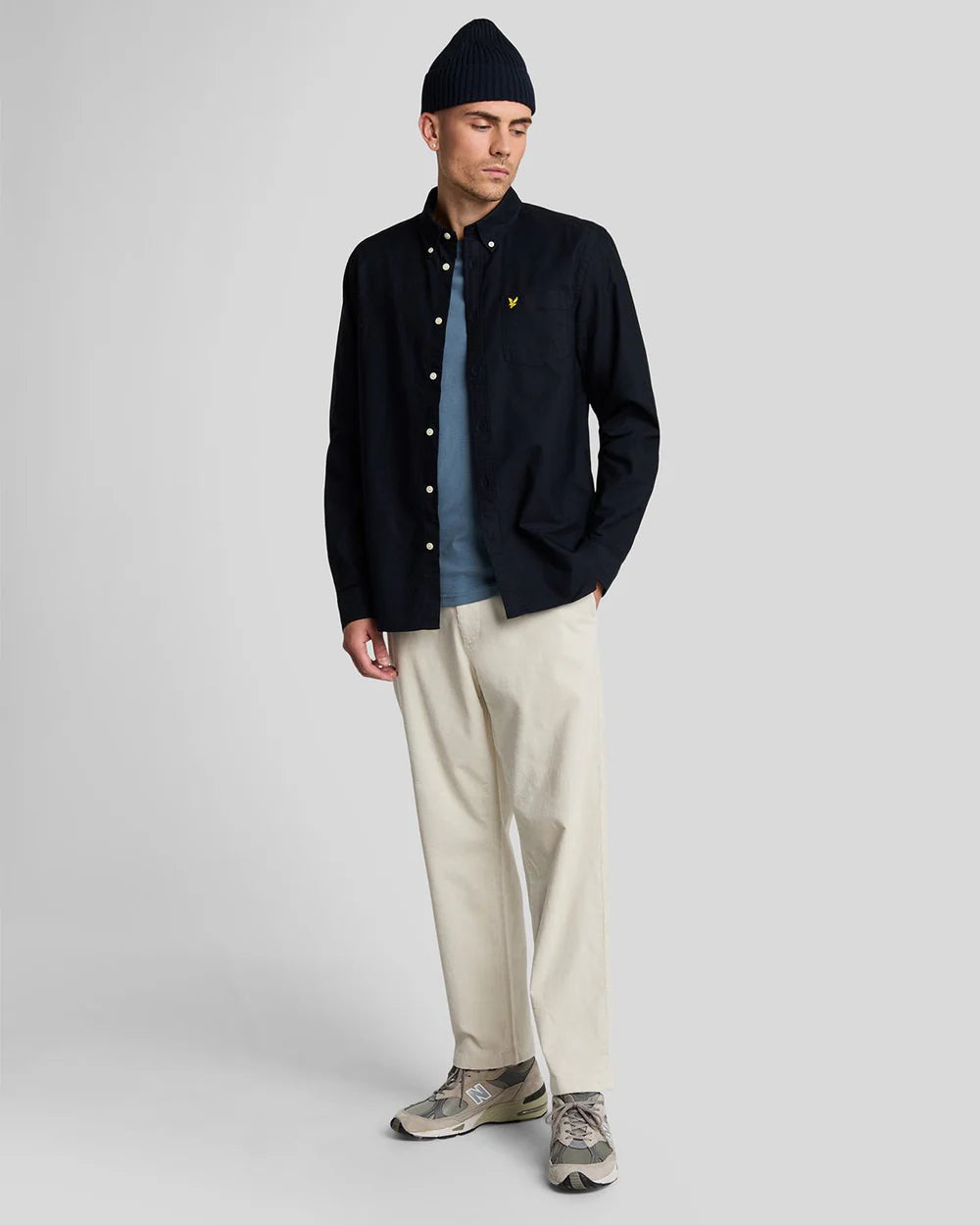 Lyle & Scott Plain Oxford Shirt LW 2112 kleur Dark Navy