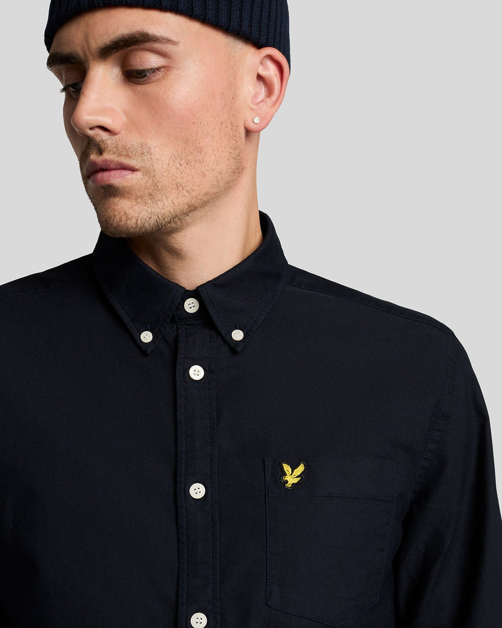 Lyle & Scott Plain Oxford Shirt LW 2112 kleur Dark Navy