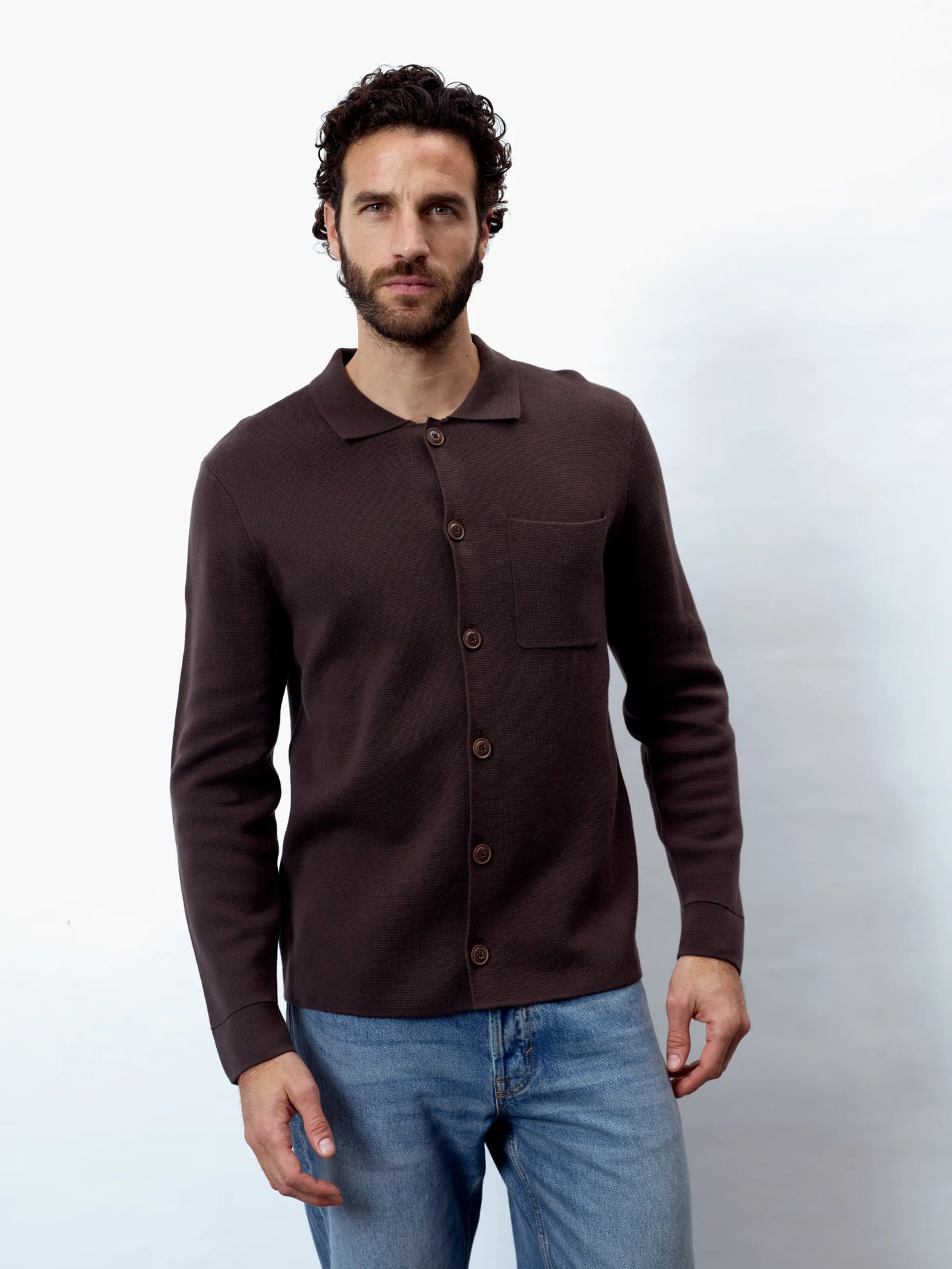 Fil Noir overhemd Niclas 52568 kleur 30 darkbrown