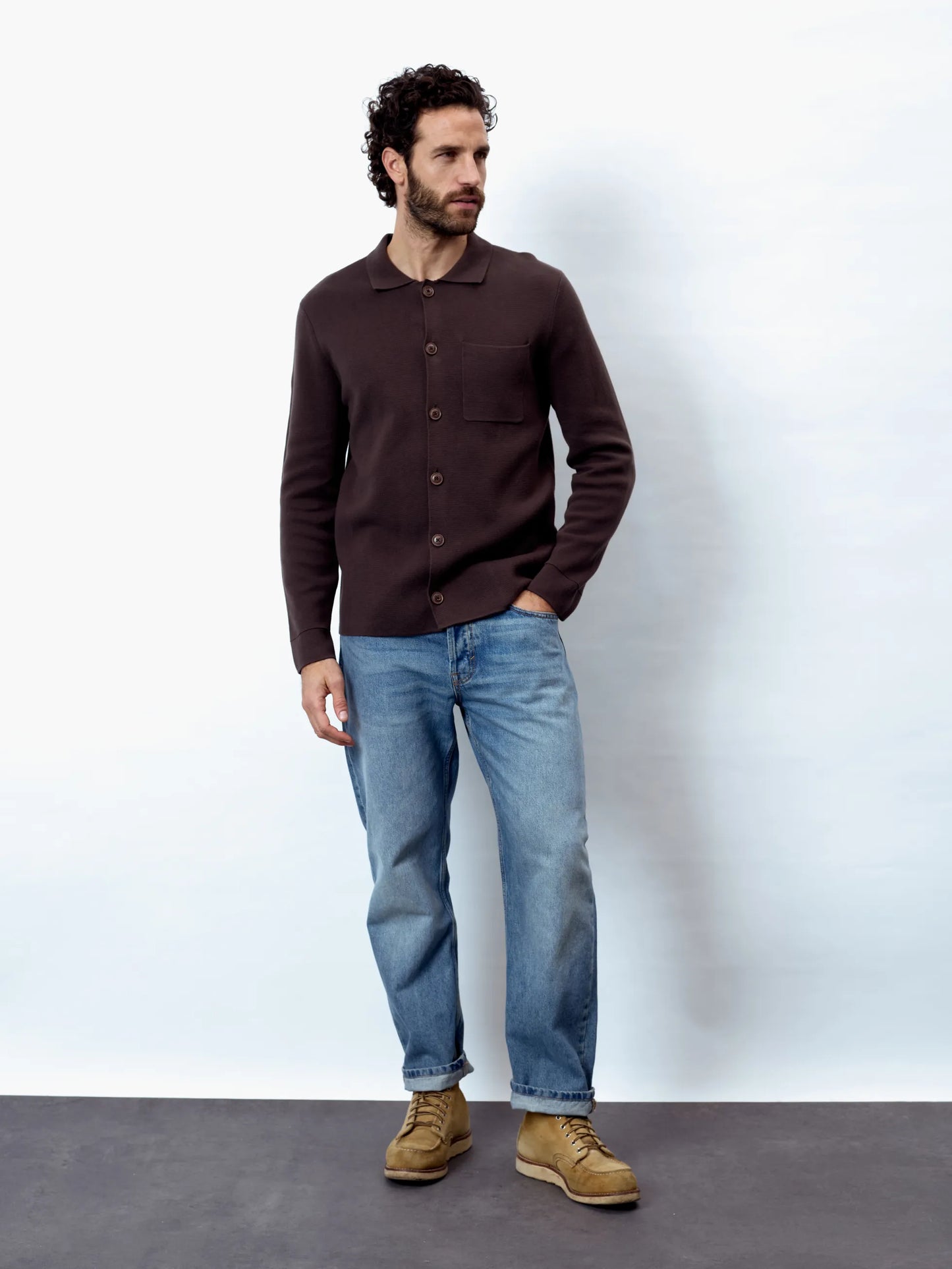 Fil Noir overhemd Niclas 52568 kleur 30 darkbrown