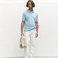 The Goodpeople ITALIAN KNITTED POLO 10000801-Light blue PLAN