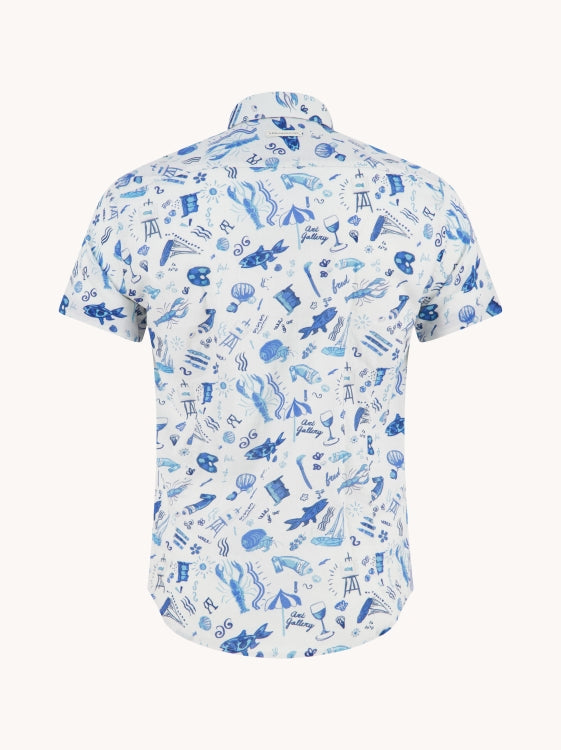 A Fish named Fred hemd 33.052.607 SS doodle cobalt