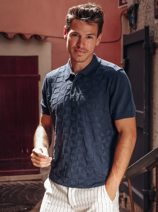 A Fish named Fred polo knitted structure 33.316.604 navy