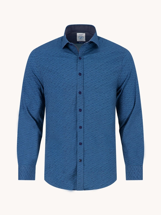 A Fish Named Fred hemd sea pattern 34.011 kleur 609 ash blue