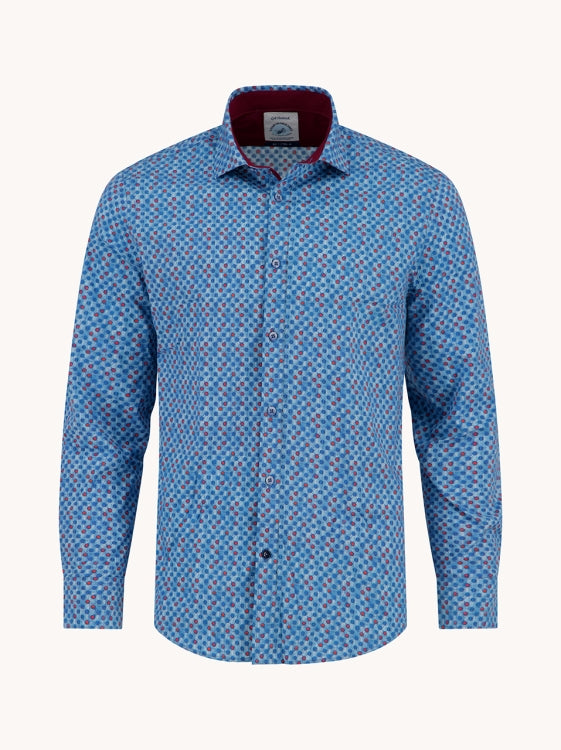 A Fish Named Fred hemd rounds 34.029 kleur 609 ash blue