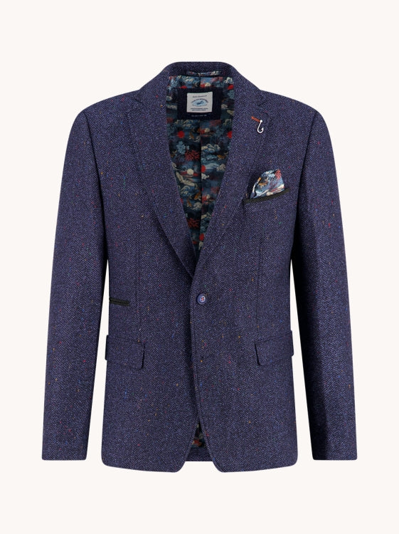 A Fish named Fred vest herringbone 34.106 kleur 604 navy