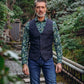 A Fish Named Fred waistcoat herringbone 34.138 kleur 604 navy