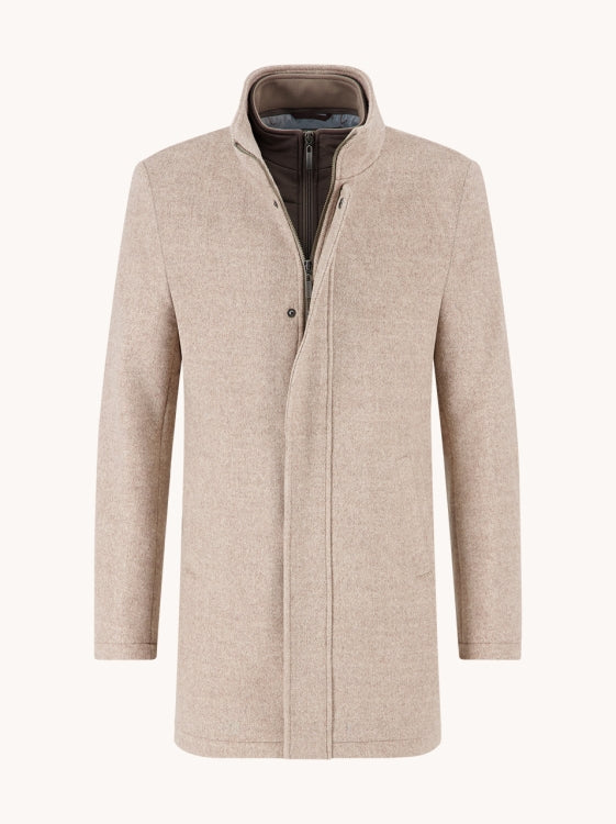 A Fish named Fred Funnel neck coat 34.165 kleur 205 sand