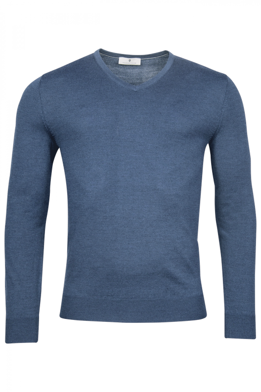 Thomas Maine V-Neck Pullover kleur 63 blauw 4181