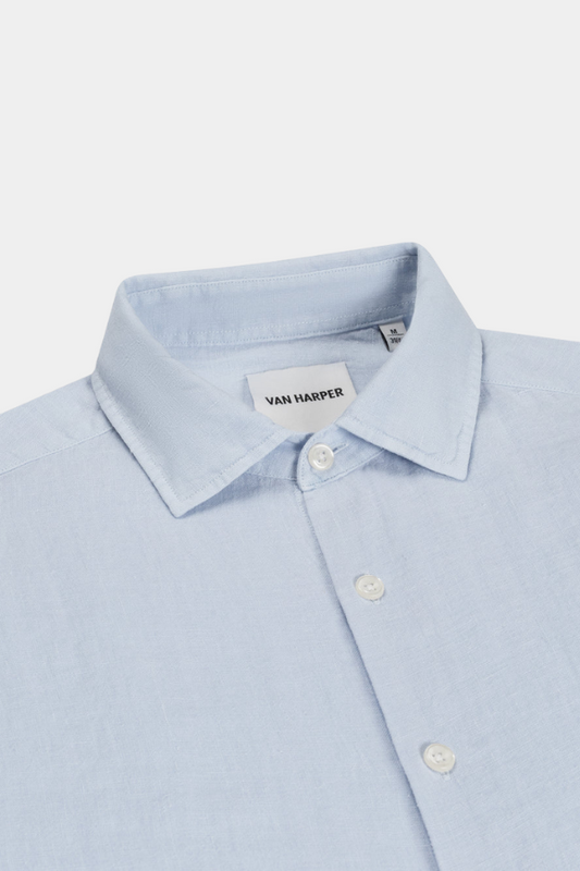 Van Harper hemd VHR 35 linnen kleur 2064 lichtblauw