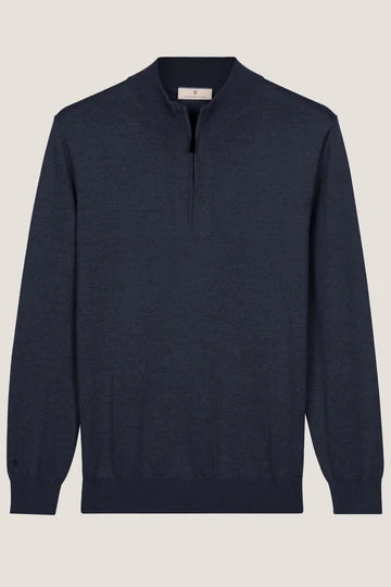 Thomas Maine trui half zip NOS 84 TM 100 kleur 60 navy