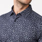 Desoto hemd km 92832 kleur 538 dark blue denim with flowers