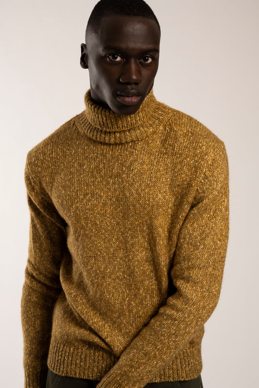 Antwrp BKW 360 L-223 kleur 706 MUSTARD MOULINÉ TURTLENECK KNIT TRUI