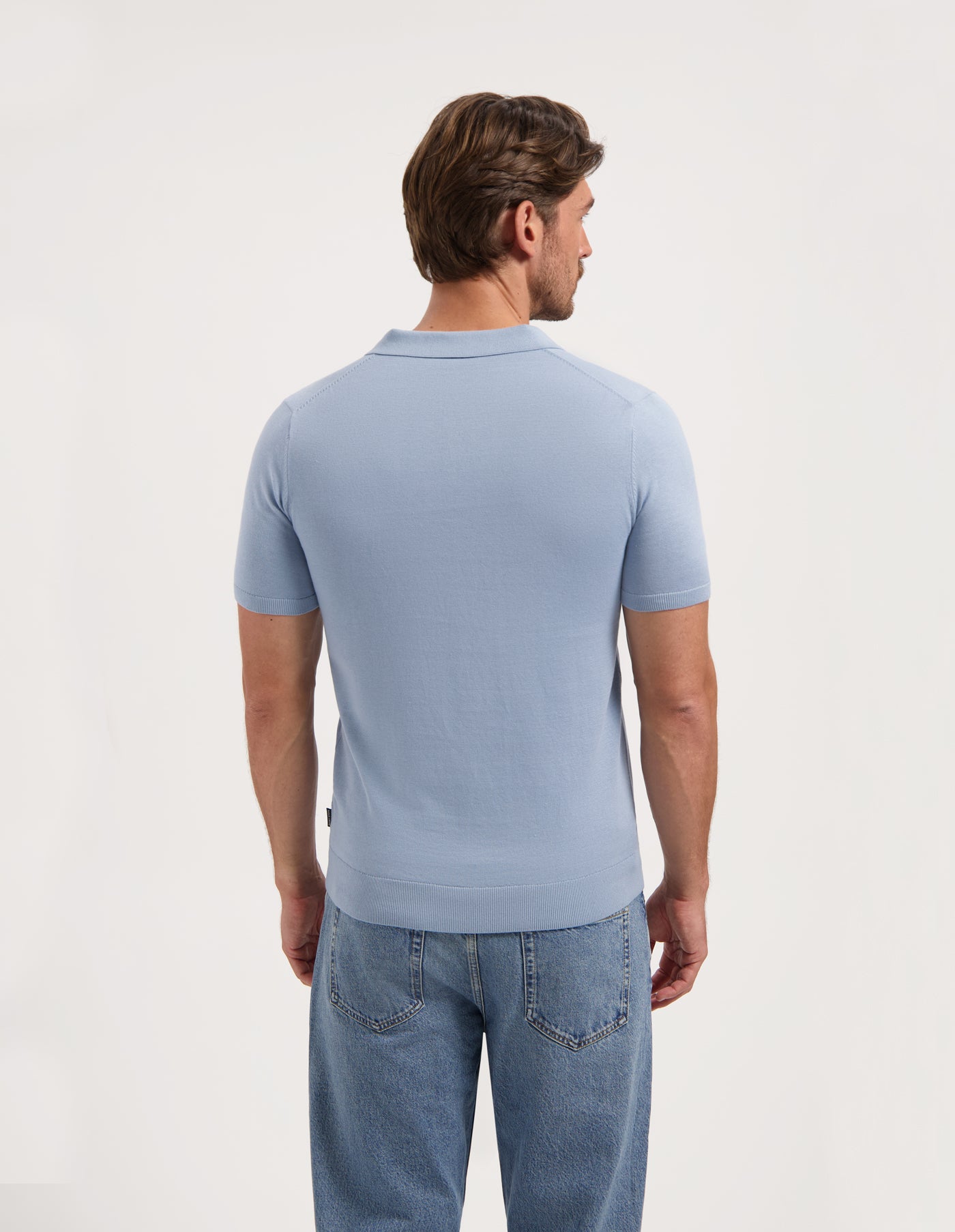 Saint Steve knitted polo Chris kleur true blue