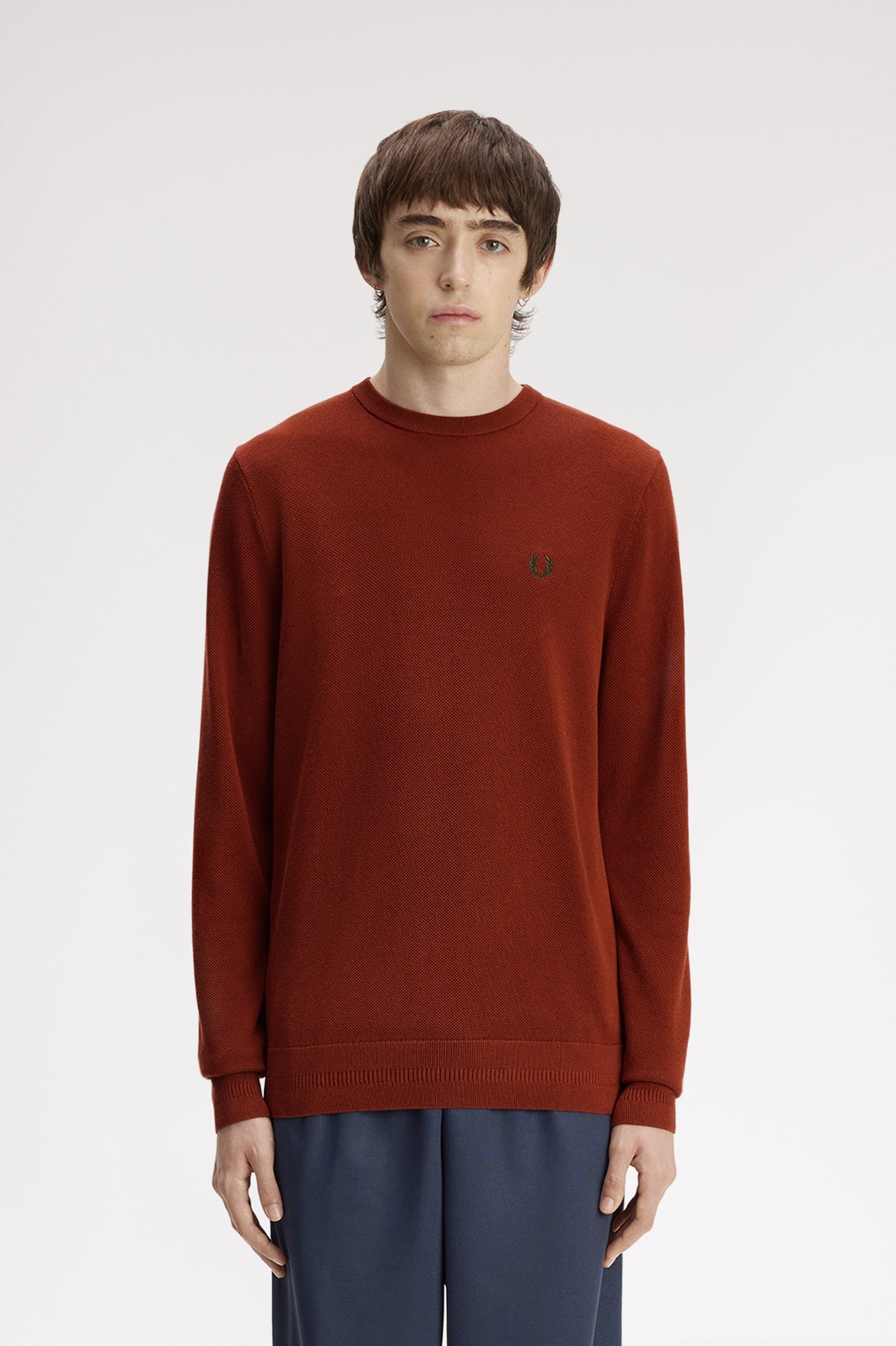 Fred Perry pull K 1309 kleur 28C Brandy