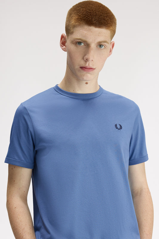 Fred Perry tshirt M 3519 kleur 27A ace blue