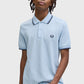 Fred Perry polo M 3600 knitted polo kleur 96A lichtblauw