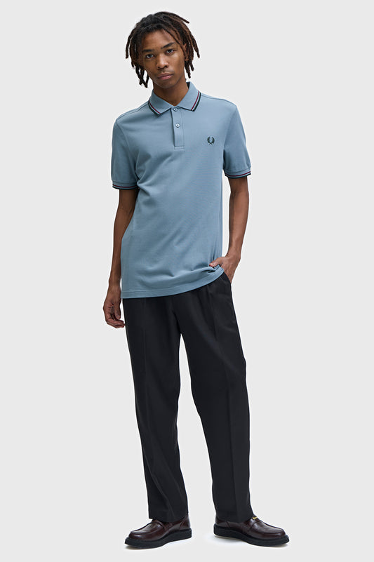 Fred Perry polo M 3600 knitted polo kleur 98A aqua
