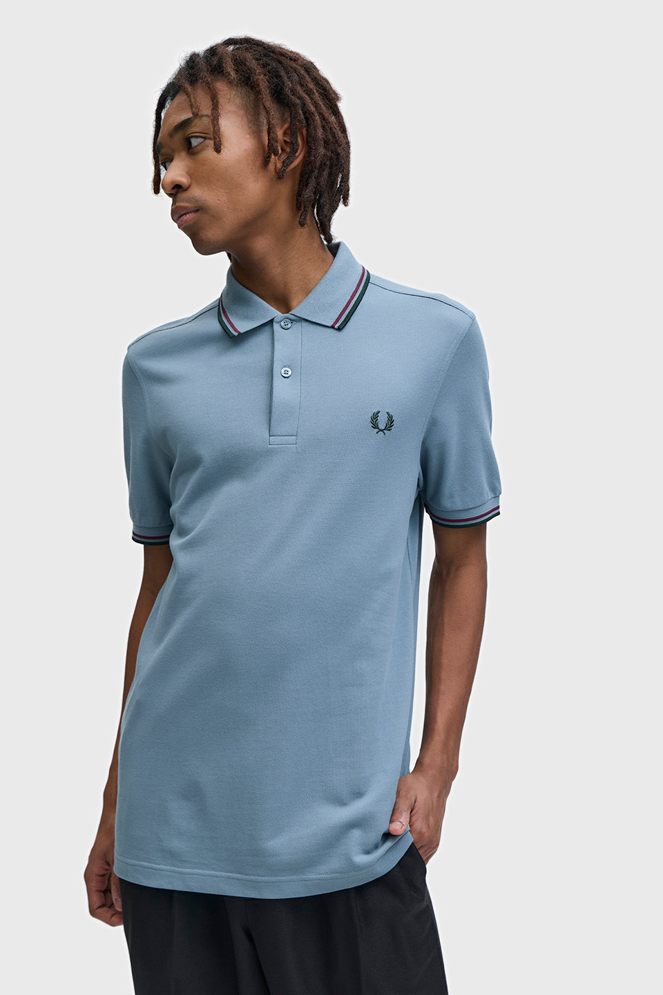 Fred Perry polo M 3600 knitted polo kleur 98A aqua