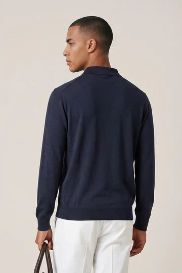 Thomas Maine trui half zip NOS 84 TM 100 kleur 60 navy