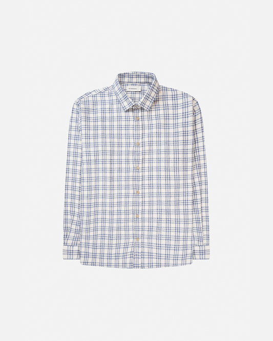 The Goodpeople SAM FLANNEL CHECK SHIRT hemd 24020208-1174 Off White Blue