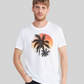 IKKS MY 10053 kleur 19 Gebroken Wit Biokatoen Palmboomdruk t-shirt