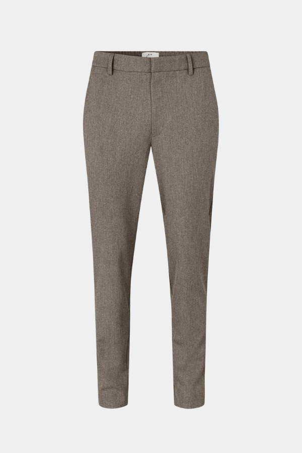 Plain broek TheoPL kleur 438 mud melange
