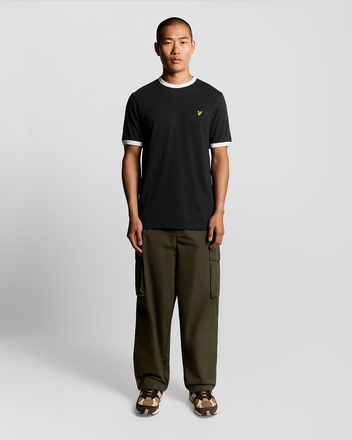 Lyle & Scott tshirt contrast TS 2201 V kleur W189 zwart
