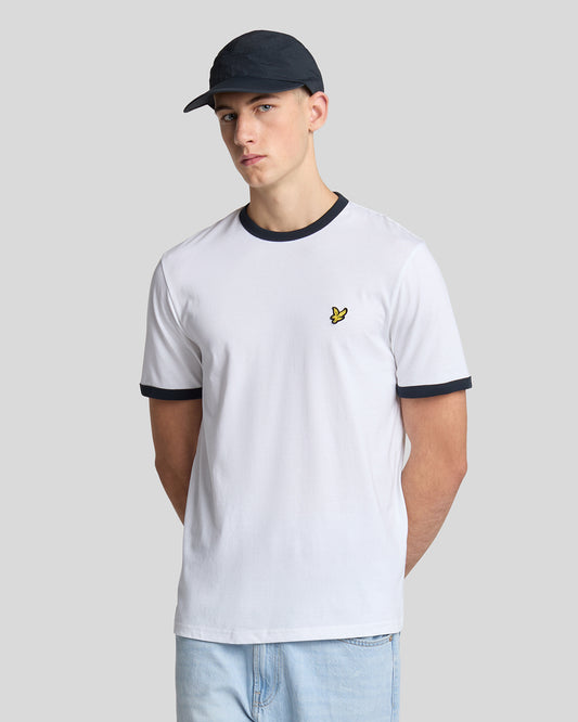 Lyle & Scott tshirt contrast TS 2201 V kleur X187 wit