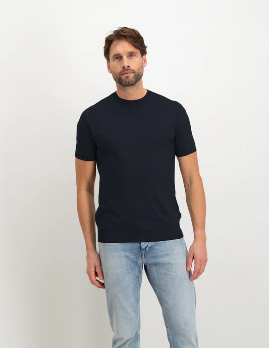 Saint Steve knitted Tshirt Boudewijn kleur navy